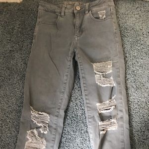 American Eagle super stretch grey skinny jeans
